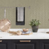 Stacy Garcia Peel and Stick Herringbone Inlay Designer Wallpaper SG11313